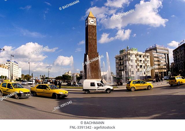 Clock tower, Avenue Bourguiba, Tunis, Tunisia, Africa
