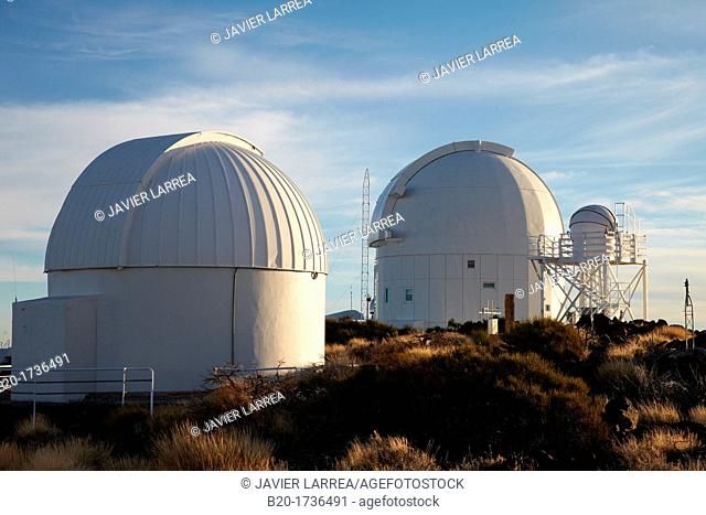 Telescopes at the 'Observatorio del Teide' OT, Astronomical Observatory, Las Cañadas del Teide National Park, Tenerife, Canary Islands, Spain