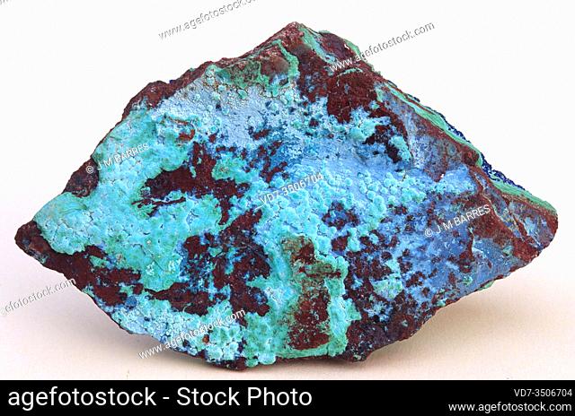 Chrysocolla is a copper silicate mineral. Sample