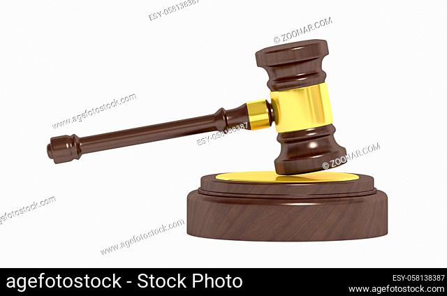 Judge gavel - Isolated on White Background