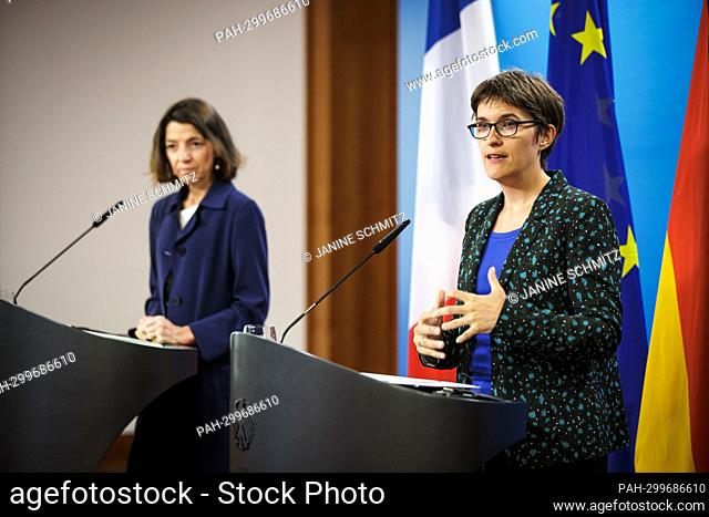 (RL) Anna Luehrmann, Minister of State for Europe and Climate at the Federal Foreign Office, and Laurence Boone, Secretary of State for Europe for France