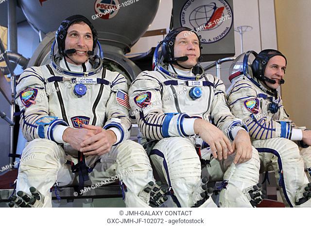 At the Gagarin Cosmonaut Training Center in Star City, Russia, the Expedition 3536 backup crew members answer questions from the news media March 4 as they...