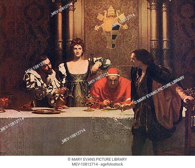 'A Glass of Wine by Cesare Borgia and Pope Urban VI' by John Collier