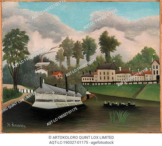 Henri Rousseau: The Laundry Boat of Pont de Charenton (Le Bateau-lavoir du Pont de Charenton), Henri Rousseau, c. 1895, Oil on canvas