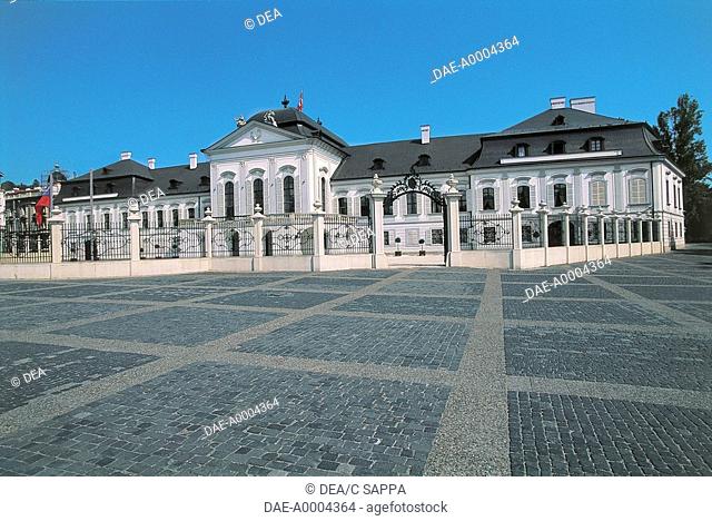 Grassalkovich Palace (1760), designed by Andras Mayerhorfer, now seat of the President of the Slovak Republic, Bratislava, Slovakia