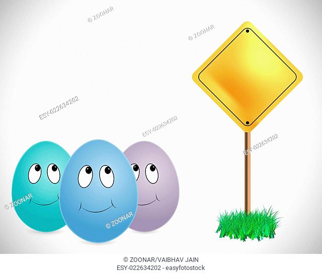 three eggs looking signboard