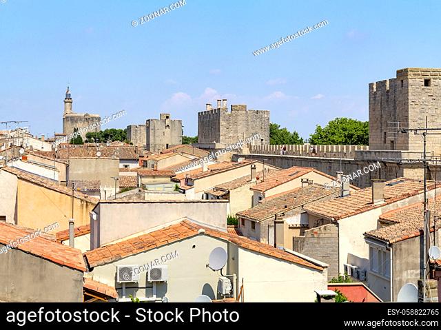 high angle view of a commune named Aigues-Mortes in France