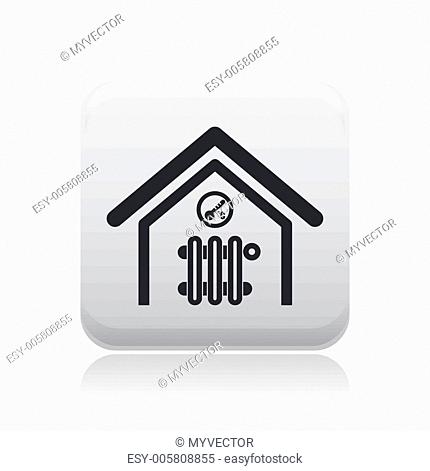 Vector illustration of single temperature home icon