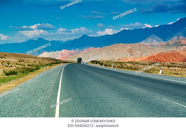 Rver valleys Gulcha , Pamir Highway, Kyrgyzstan, Central Asia
