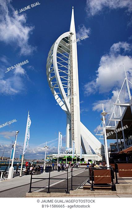 Spinnaker tower, Portsmouth harbour, Gunwharf quays, Portsmouth, Hampshire, England, United Kingdom, Europe