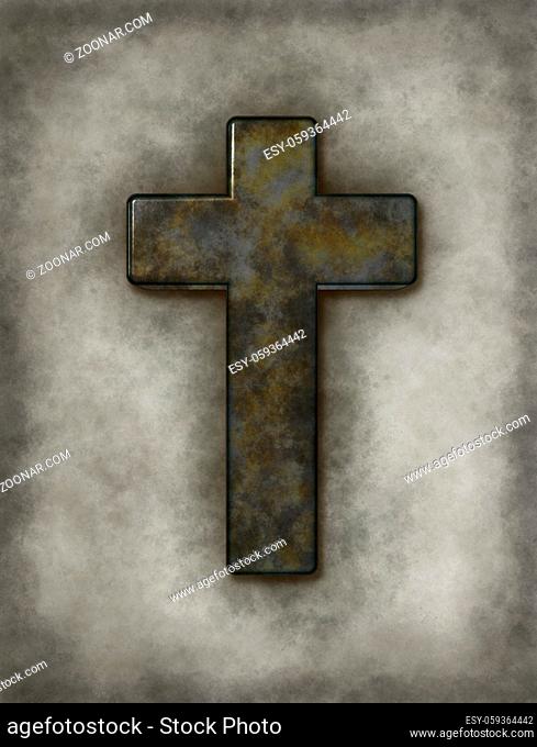 christliches kreuz auf schmutzigem hintergrund - 3d rendering