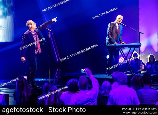 09 November 2023, Baden-Württemberg, Offenburg: The band ""Orchestral Manoeuvres in the Dark"" will be on stage during the recording of ""Die große Silvester...