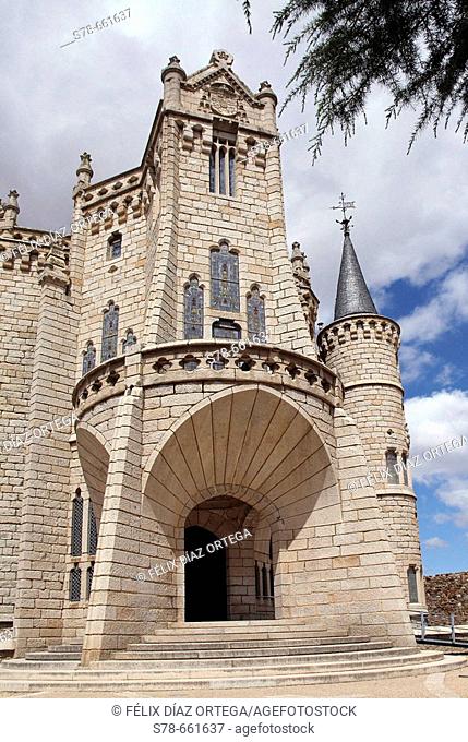 Palacio Arzobispal. By Antoni Gaudi. Catalan art nouveau building.  XIXth and  XXth centuries. Now Museo de Los Caminos (De Santiago). Astorga