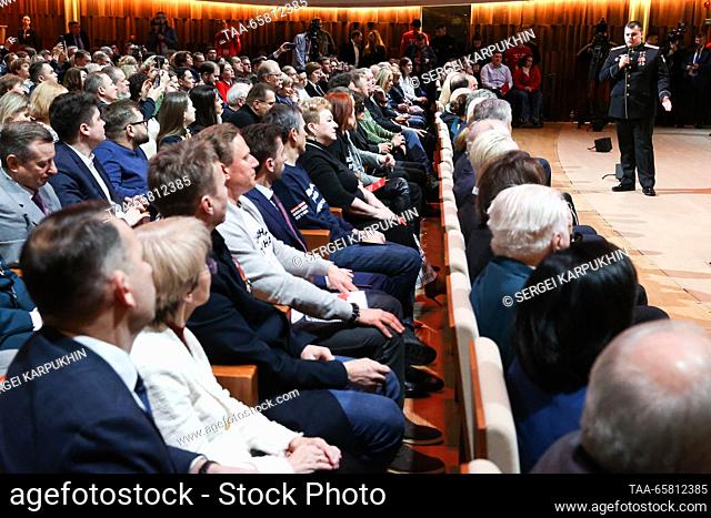 RUSSIA, MOSCOW - DECEMBER 16, 2023: A Putin Team meeting on Putin's nomination as candidate for Russia's 2024 presidential election, at Zaryadye Concert Hall
