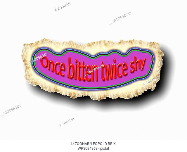 saying Once bitten twice shy
