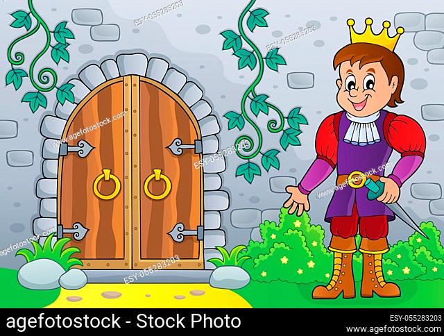 Prince by old door theme image 1 - picture illustration