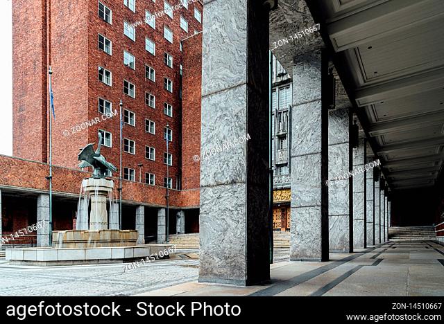 Oslo, Norway - August 11, 2019: Oslo City Hall. It houses the city council. It is the seat of the ceromony of Nobel Peace Prize every year