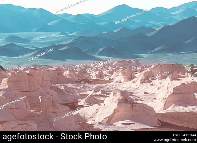 Unusual Campo de Piedra Pómez, northern Argentina desert limestone rock formations