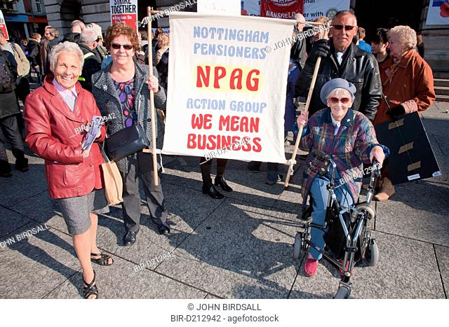Demonstration against Coalition cuts to disabled peoples services and income Nottingham Pensioners action group