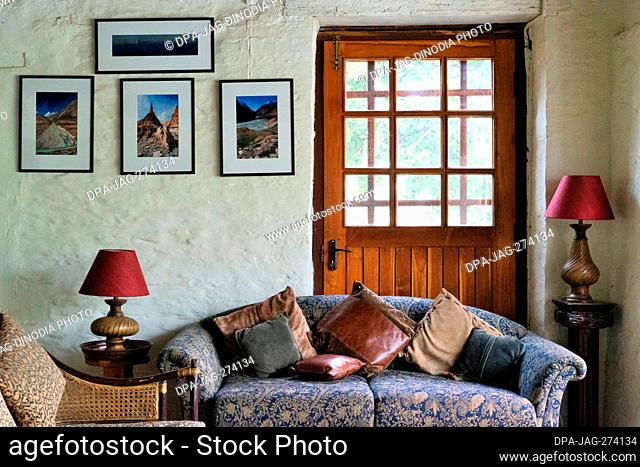 Living room, Sitla Estate, Nainital, Kumaon, Uttarakhand, India, Asia