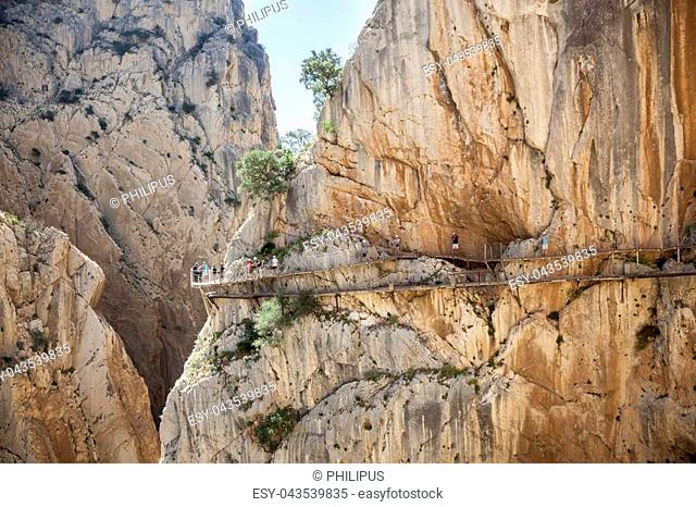 Hiking trail 'El Caminito del Rey' - King's Little Path, former world's most dangerous footpath wich was reopened in May 2015