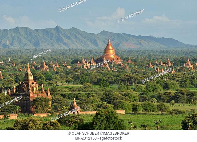Pagoda field, Buddhist pagodas, Old Bagan, Pagan, Bagan, Myanmar, Burma, Southeast Asia, Asia
