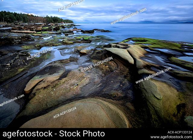 Rock shoreline at Whaling Station, Hornby Island, Vancouver Island, BC, Canada