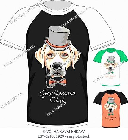 T-shirt with Labrador Retriever gentleman dog
