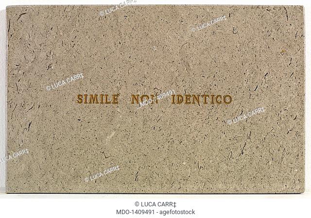Similar, but not the Same (Simil, non identico), by Salvatore Salvo Mangione, 1971, 20th Century, 7 marble plaques, 25 x 40 cm each one