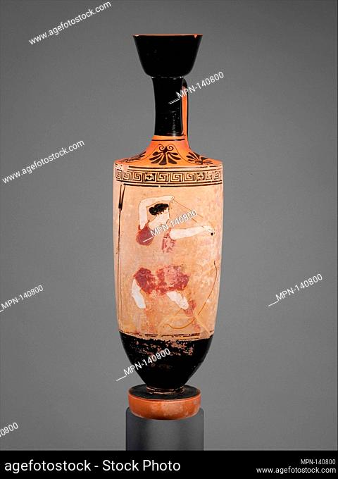 Terracotta lekythos (oil flask). Attributed to the Klügmann Painter; Period: Classical; Date: ca. 440 B.C; Culture: Greek