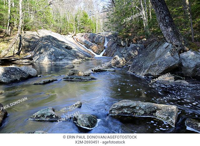 Cascade along Harvard Brook, above Upper Georgiana Falls, in Lincoln, New Hampshire USA during the spring months