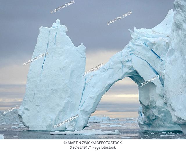Ilulissat Icefjord also called kangia or Ilulissat Kangerlua at Disko Bay. The icefjord is listed as UNESCO world heritage