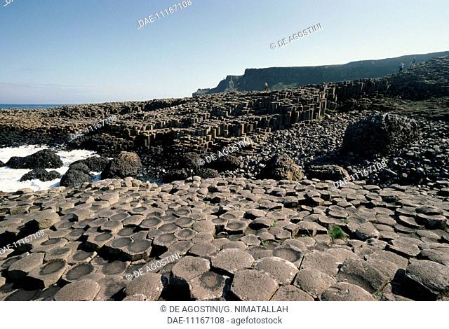 Giant's Causeway (UNESCO World Heritage List, 1986), interlocking basalt columns, Bushmills, County Antrim, Northern Ireland, United Kingdom