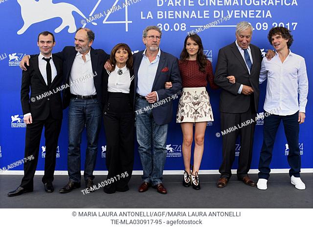 the Director Robert Guediguian with the cast: Ariane Ascaride, Jean-Pierre Darroussin, Gerard Meylan, Jacques Boudet, Anais Demoustier, Robinson Stevenin