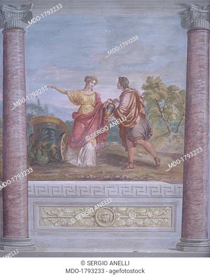 Zephyr and Flora, by Giovanni Biasin, 1850 - 1899, 19th Century, tempera on wall. Italy, Veneto, Rovigo, Gobbati Palace. Whole artwork view