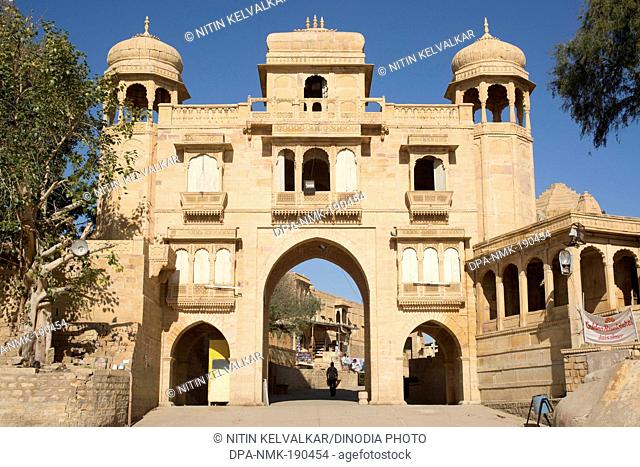entrance of gadi sagar lake Jaisalmer Rajasthan India Asia