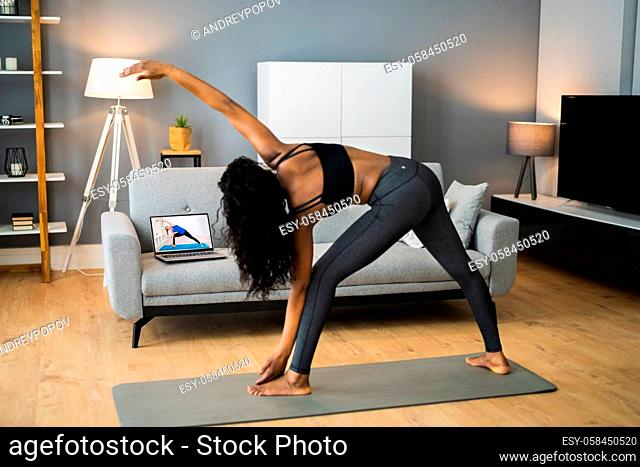 Online Laptop Home Fitness Workout And Exercise