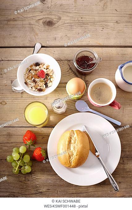 Breakfast on table