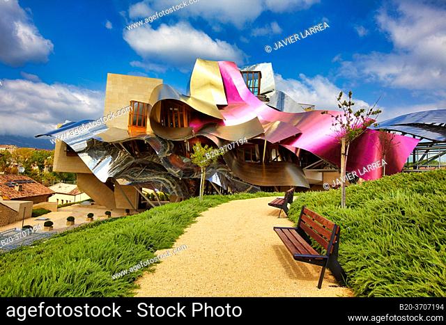 Marques de Riscal Hotel, designed by architect Frank Owen Gehry, Elciego, Rioja Alavesa, Araba, Basque Country, Spain, Europe
