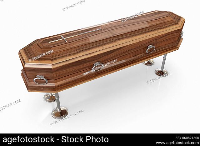 Isolated casket with clipping path - High quality Render