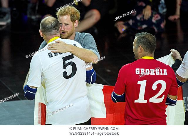 Prince Harry attends a handball match event for the Invictus Games at Mattamy Athletic Centre in Toronto. Featuring: Prince Harry, Georgia Team Where: Toronto