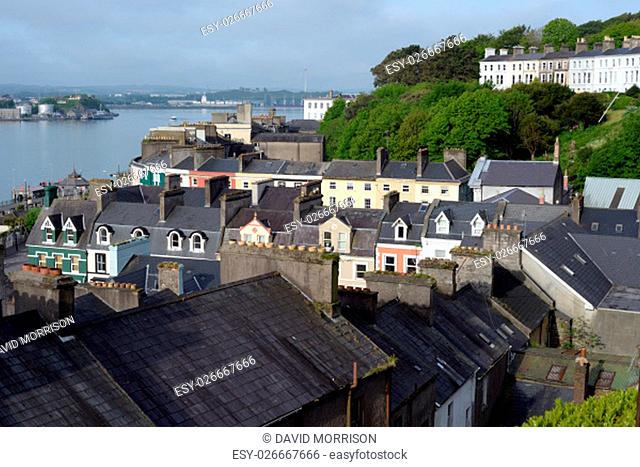 view of cobh town county cork ireland from the catherdral