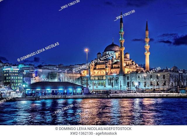 An Istanbul night with lights and reflections from Golden Horn