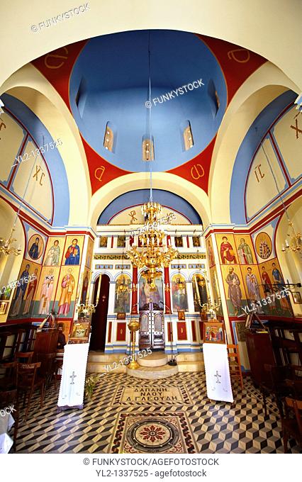 Interior of the Greek Orthodox Monastery of Kastariani for the Assumption of the Virgin Mary, Kea Greek Cyclades Islands