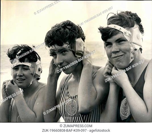 Aug. 08, 1966 - Preparing for girl guide channel swim: Eleven girl guides and one Sea Ranger, all between the aged of 13 and 16