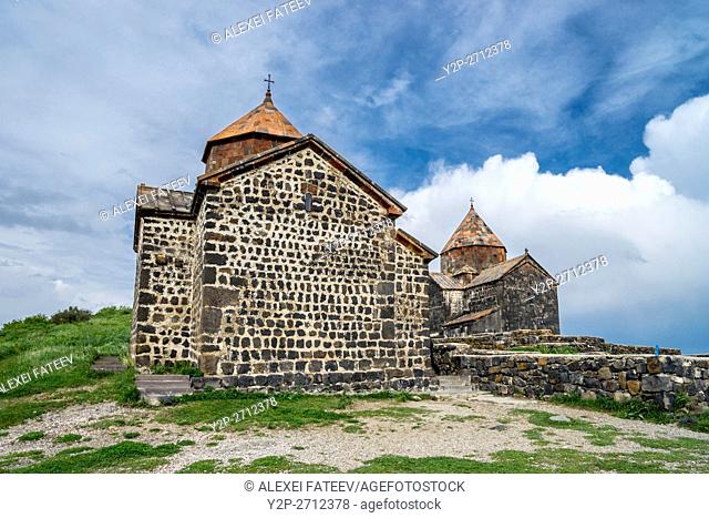 Surb Arakelots and Surb Astvatsatsin churches at Sevanavank monastery in Armenia