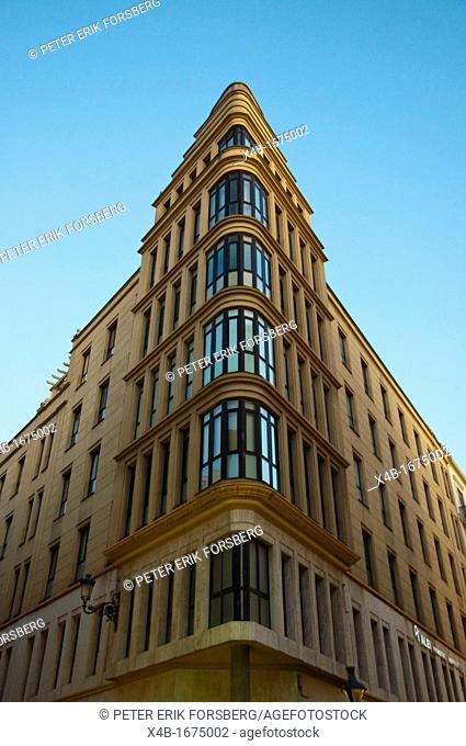 Modernista architecture along Calle Puerta del Mar street central Malaga Andalusia Spain Europe