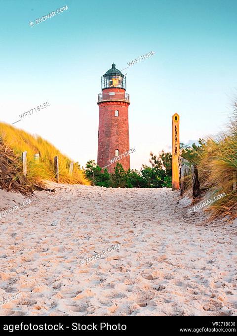 Lighthouse at the Darsser Ort with Natureum near Prerow Fischland-Darss-Zingst, Ruegen island, Germany