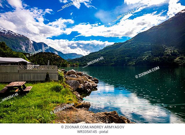 Beautiful Nature Norway natural landscape. lovatnet lake