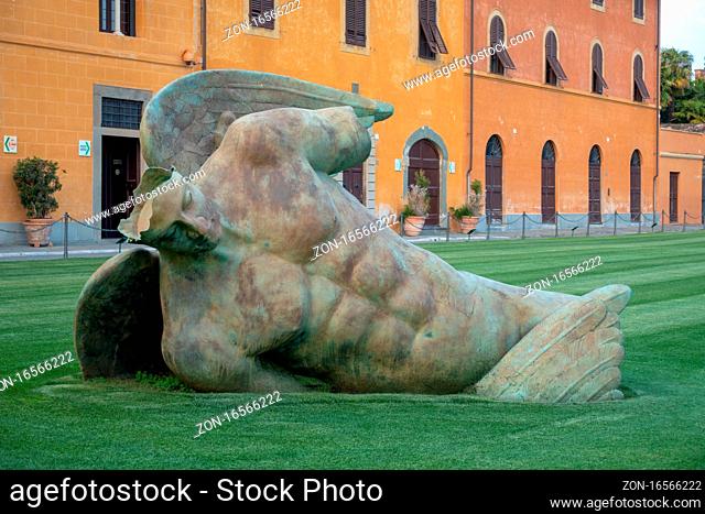 PISA, TUSCANY/ITALY - APRIL 17 : Fallen Angel at the Square of Miracles in Pisa Italy on April 17, 2019
